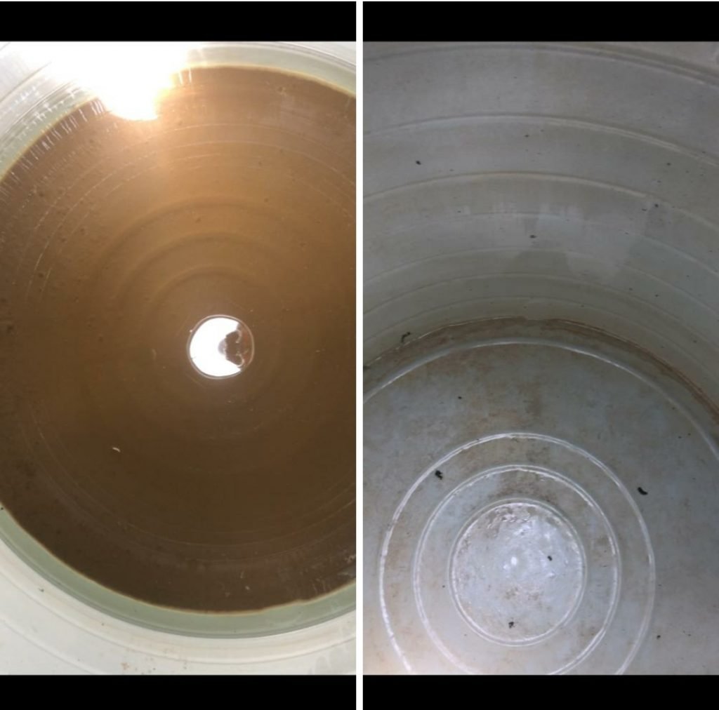 Dirty and Cleaned Polytank